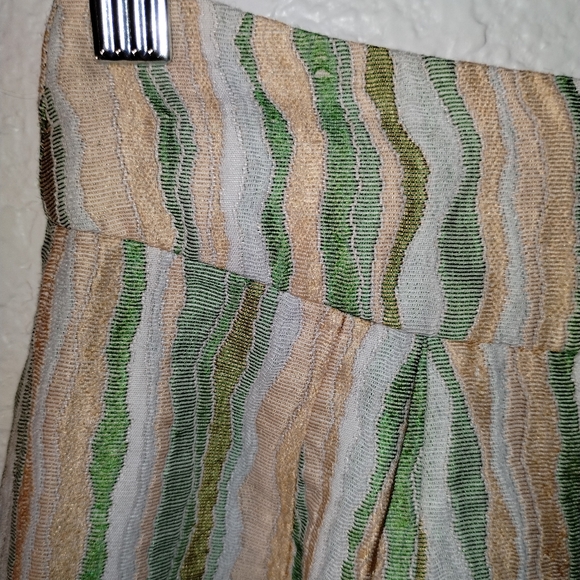 Gregory Parkinson Anthropologie Skirt Peach Green Cream Stripe size 0 - Picture 12 of 17